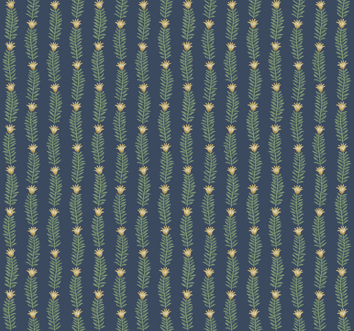 Eden Blue & Green Wallpaper by Rifle Paper Co. Designer Rifle Paper Co. Second Edition Covers about 60.8 square feet 27-in by 27-ft long roll Unpasted 25.25 - Swanky Fabrics -