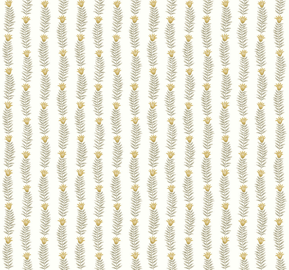Eden White & Beige Wallpaper by Rifle Paper Co. Designer Rifle Paper Co. Second Edition Covers about 60.8 square feet 27-in by 27-ft long roll Unpasted 25.25 - Swanky Fabrics -