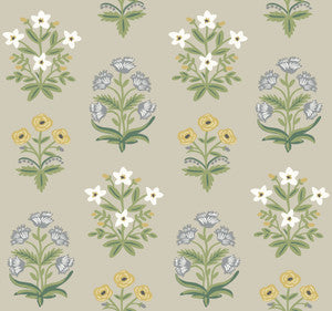 Mughal Rose Beige & Purple Wallpaper by Rifle Paper Co.