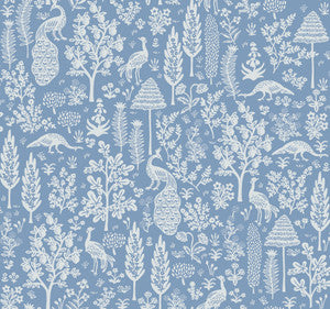 Menagerie Toile Light Blue Wallpaper by Rifle Paper Co.