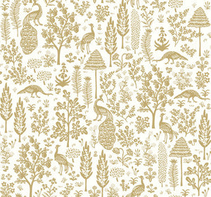 Menagerie Toile Beige Wallpaper by Rifle Paper Co.
