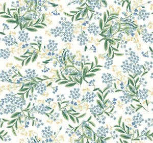 Cornflower White & Green Wallpaper by Rifle Paper Co.