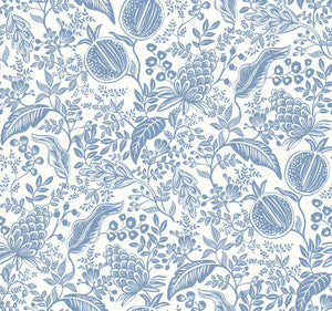 Pomegranate White & Blue Wallpaper by Rifle Paper Co.