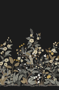 Peacock Black Wall Mural by Rifle Paper Co.