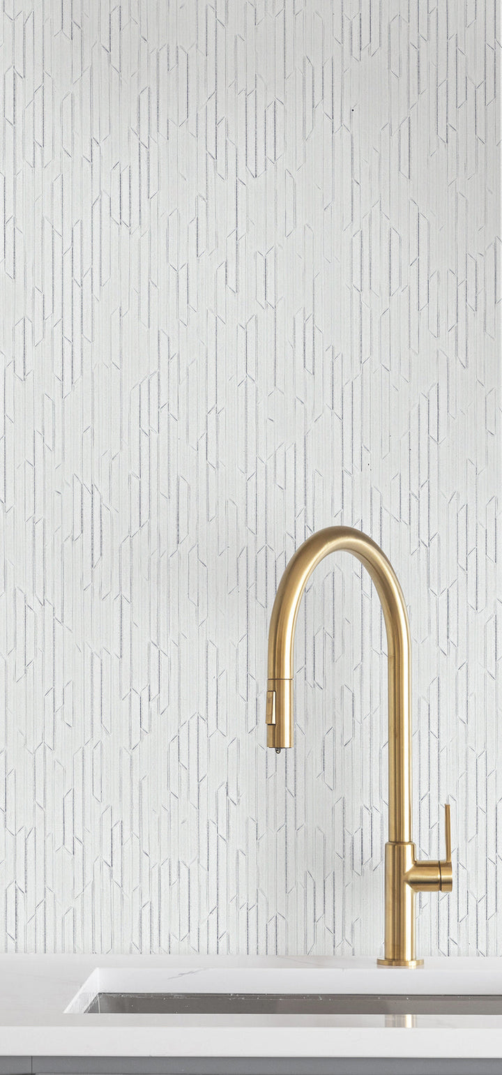 Calliope Optic White Wallpaper by Ronald Redding Designer