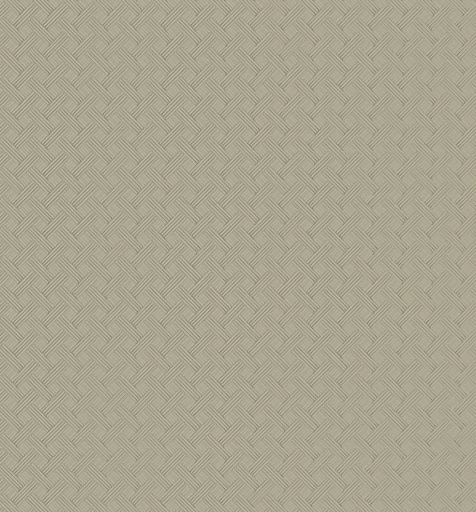 Wickwork Fog Transit Wallpaper by Ronald Redding Industrial Interiors III Covers about 13 square feet Unpasted 5.2-in repeat, straight match 52-in by 3-ft long roll - Fabric Carolina -