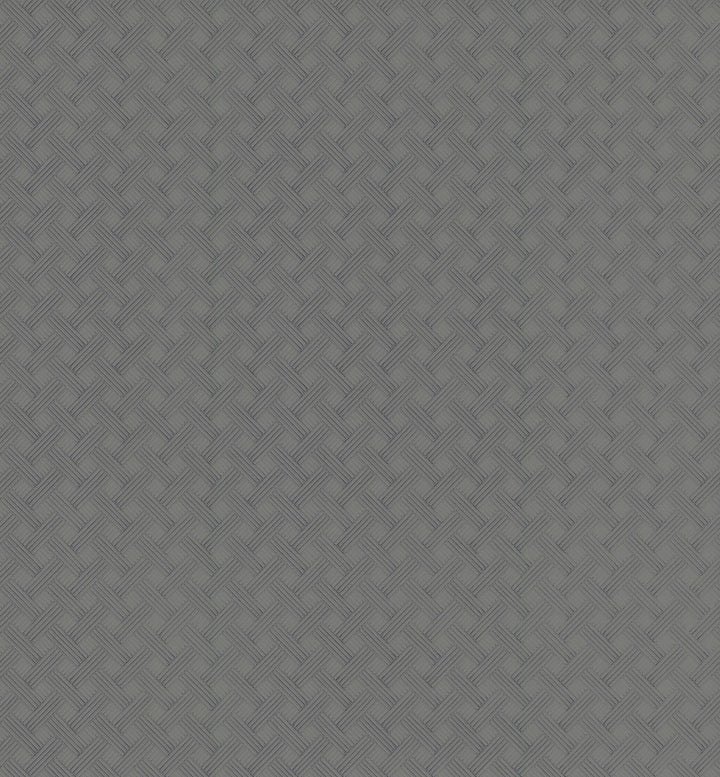 Wickwork Graphite Wallpaper by Ronald Redding Industrial Interiors III Covers about 13 square feet Unpasted 5.2-in repeat, straight match 52-in by 3-ft long roll - Fabric Carolina -
