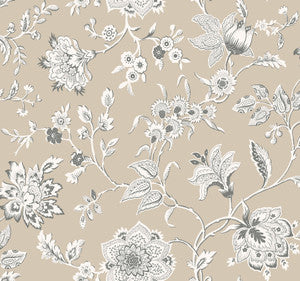 Sutton Taupe Wallpaper by York Wallcoverings