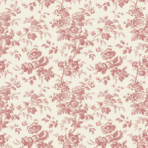 Anemone Toile French Red Wallpaper by York Wallcoverings