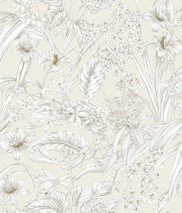 Orchid Conservatory Toile Beige & Taupe Wallpaper by York Wallcoverings