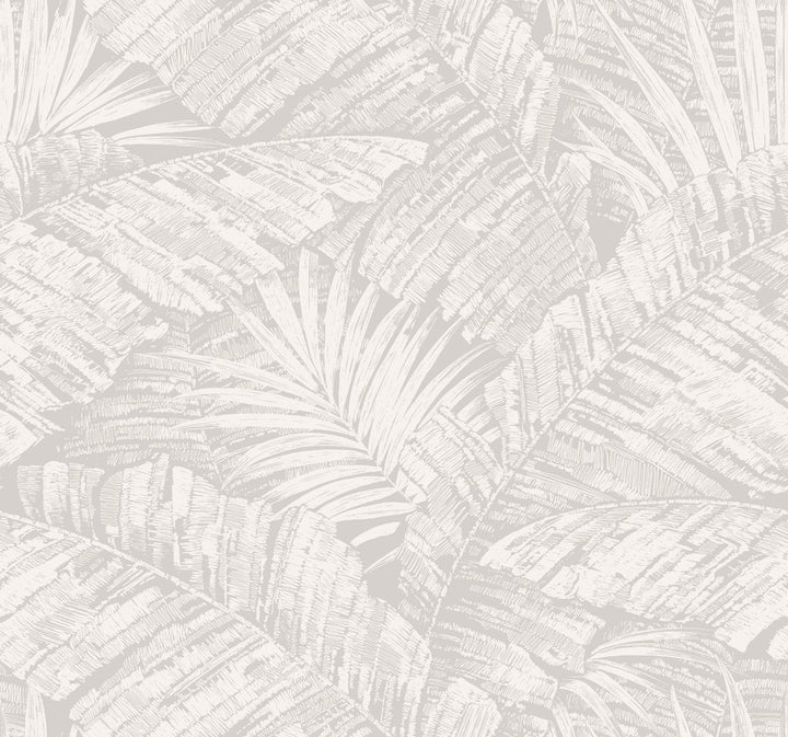 Palm Cove Toile White & Grey Wallpaper by York Wallcoverings Toile Resource Library Covers about 60.8 square feet 27-in by 27-ft long roll Unpasted 25.25 - Fabric Carolina -