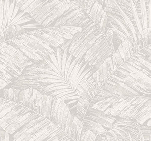 Palm Cove Toile White & Grey Wallpaper by York Wallcoverings