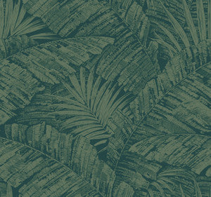 Palm Cove Toile Emerald Forest Wallpaper by York Wallcoverings