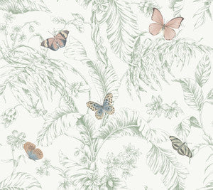 Papillon Blush Wallpaper by York Wallcoverings