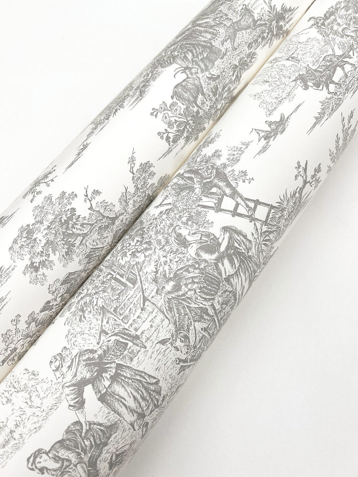Campagne Toile Grey Wallpaper by York Wallcoverings Designer