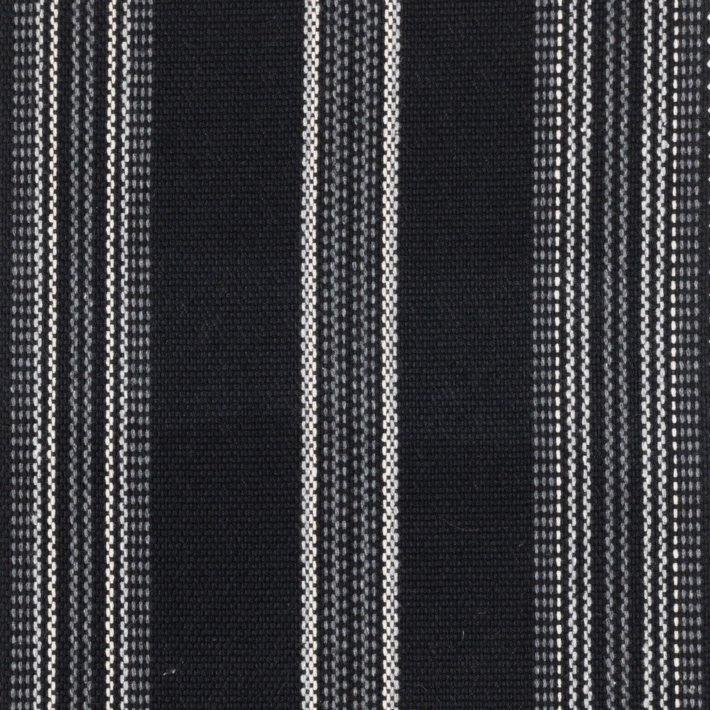 Ruby 3 Night by Stout Designer Fabric JUST STRIPES NATURAL/CHARCOAL 56%POL 44%COT USA Horizontal: 0.000 and Vertical: 10.500 54 in - Swanky Fabrics -