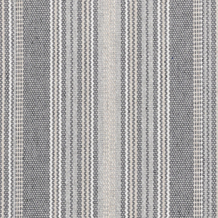 Ruby 4 Zinc by Stout Fabric JUST STRIPES NATURAL/CHARCOAL 56%POL 44%COT USA Horizontal: 0.000 and Vertical: 10.500 54 in - Fabric Carolina -