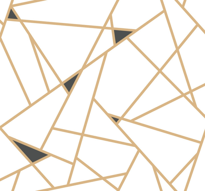 Prismatic Gold & Black Wallpaper by Inspired by Color Black & White, III Covers about 60.8 square feet 27-in by 27-ft long roll Prepasted 25.25 - Fabric Carolina -