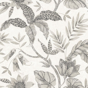 Rainforest Leaves Ivory and Stone by Seabrook Wallpaper