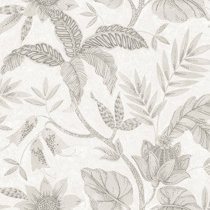 Rainforest Leaves Ivory and Daydream Gray by Seabrook Wallpaper