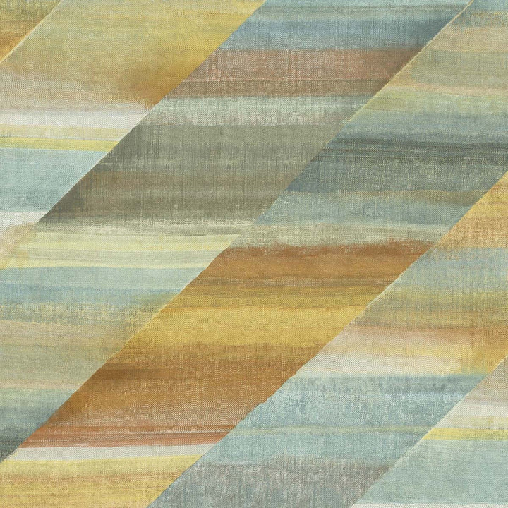 Rainbow Diagonals Burnt Orange, Dandelion, and Seafoam by Seabrook Wallpaper Boho Rhapsody United States 56.05 23.62" 20.5" - Fabric Carolina -