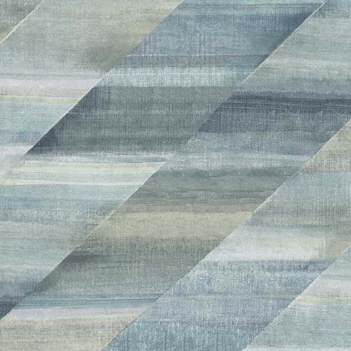 Rainbow Diagonals Steel Blue and Stone by Seabrook Wallpaper Boho Rhapsody United States 56.05 23.62" 20.5" - Fabric Carolina -