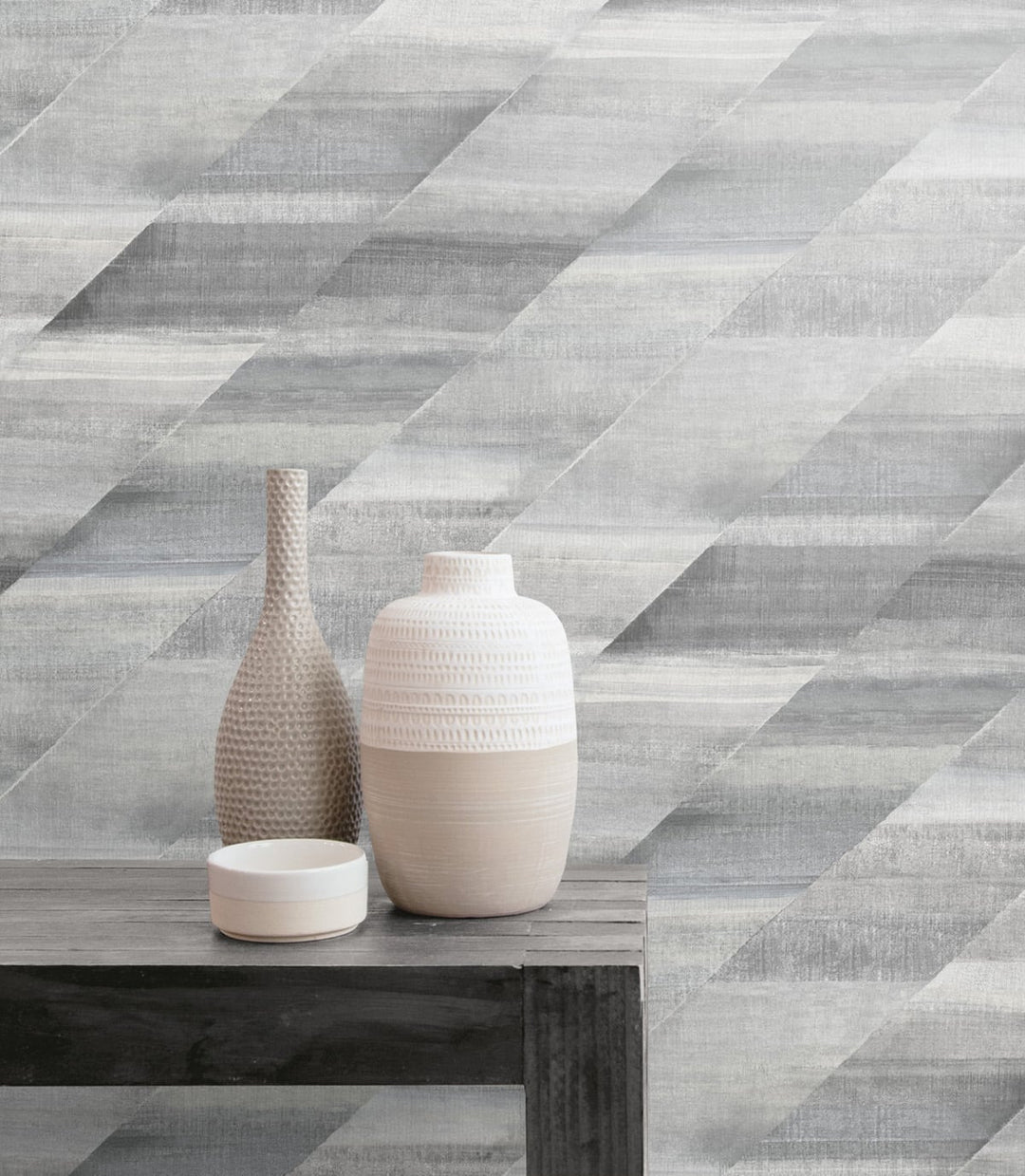 Rainbow Diagonals Cinder Gray and Slate RY30310 by Seabrook Designs Designer Wallpaper