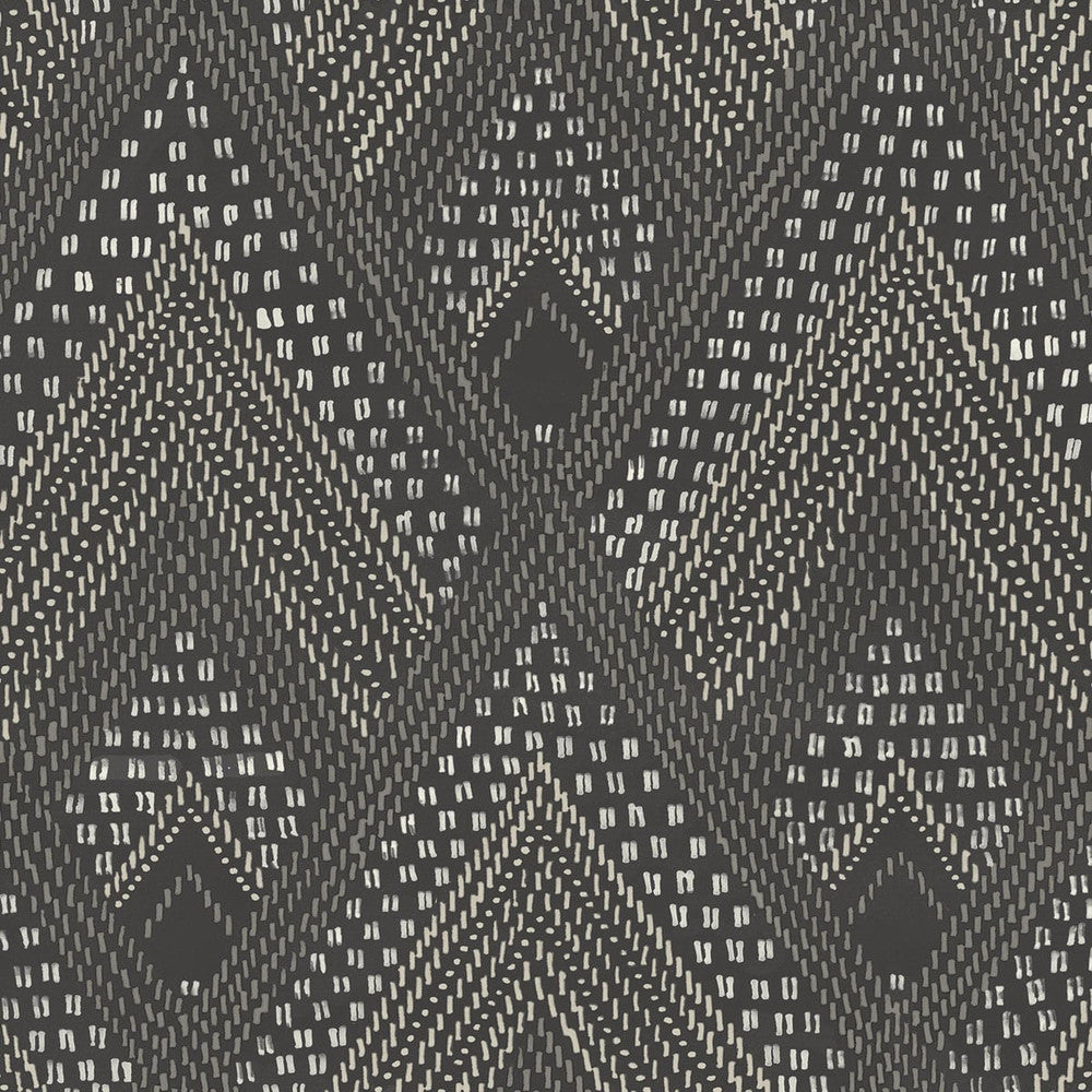 Panama Boho Diamonds Black Sands and Charcoal by Seabrook Wallpaper Boho Rhapsody United States 56.05 10.43" 20.5" - Fabric Carolina -