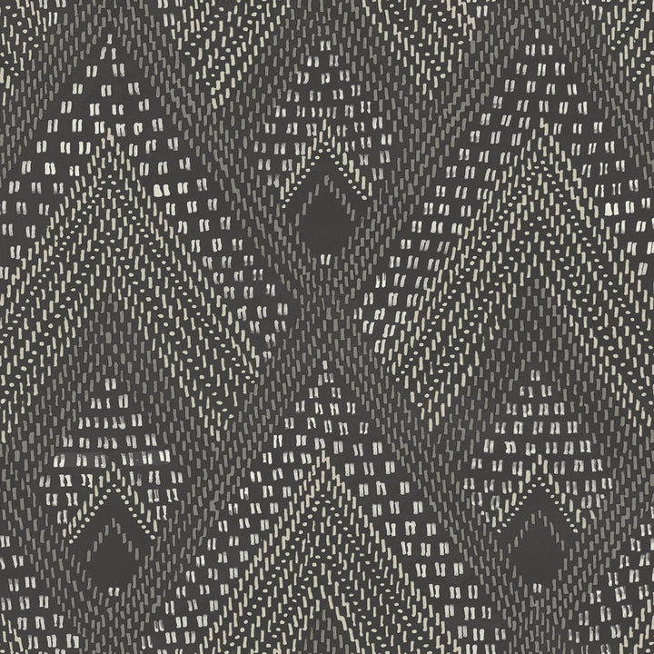 Panama Boho Diamonds Black Sands and Charcoal by Seabrook Wallpaper Boho Rhapsody United States 56.05 10.43" 20.5" - Fabric Carolina -