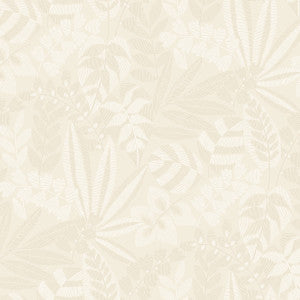 Botanica Striped Leaves Sand Dune and Ivory by Seabrook Wallpaper