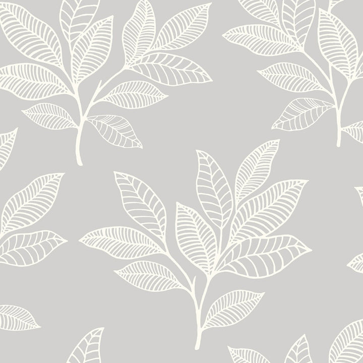 Paradise Leaves Daydream Gray by Seabrook Wallpaper Boho Rhapsody United States 56.05 20.87" 20.5" - Fabric Carolina -