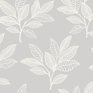 Paradise Leaves Daydream Gray by Seabrook Wallpaper