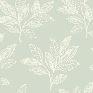 Paradise Leaves Mint by Seabrook Wallpaper