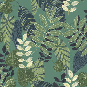 Tropicana Leaves Jade, Rosemary, and Spruce by Seabrook Wallpaper
