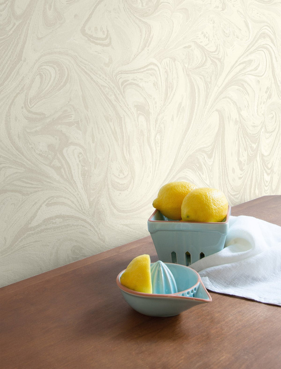 Sierra Marble Cream and Ivory RY31103 by Seabrook Designs Designer Wallpaper