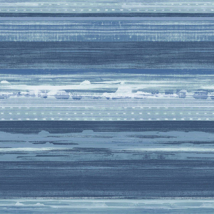 Horizon Brushed Stripe Washed Denim and Sky Blue by Seabrook Wallpaper Boho Rhapsody United States 60.75 20.87" 27" - Fabric Carolina -