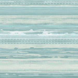 Horizon Brushed Stripe Teal, Seafoam, and Ivory by Seabrook Wallpaper