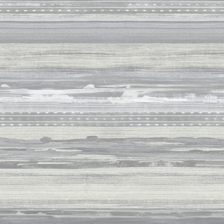 Horizon Brushed Stripe Cinder Gray and Ivory by Seabrook Wallpaper Boho Rhapsody United States 60.75 20.87" 27" - Fabric Carolina -