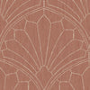 Scallop Medallion Redwood and Ivory RY31501 by Seabrook Designs Wallpaper