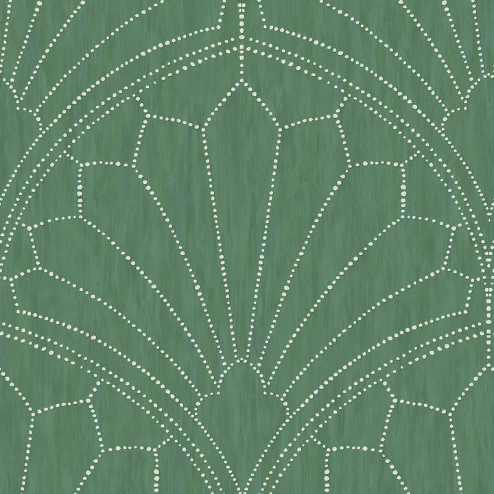 Scallop Medallion Jade and Ivory by Seabrook Wallpaper Boho Rhapsody United States 56.05 23.62" 20.5" - Fabric Carolina -