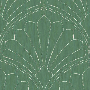 Scallop Medallion Jade and Ivory by Seabrook Wallpaper