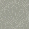 Scallop Medallion Cinder Gray and Ivory RY31515 by Seabrook Designs Wallpaper