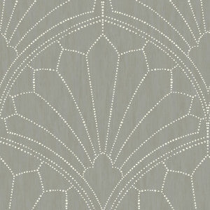 Scallop Medallion Cinder Gray and Ivory by Seabrook Wallpaper