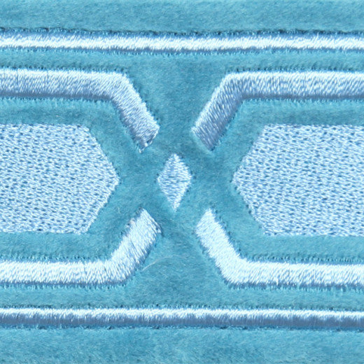 Roman Key Aqua by Europatex Fabric Roman Key  China See Sample Horizontal: N/A and Vertical: N/A 2.00 inches  - Fabric Carolina -