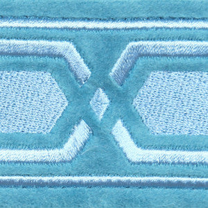 Roman Key Aqua by Europatex Fabric