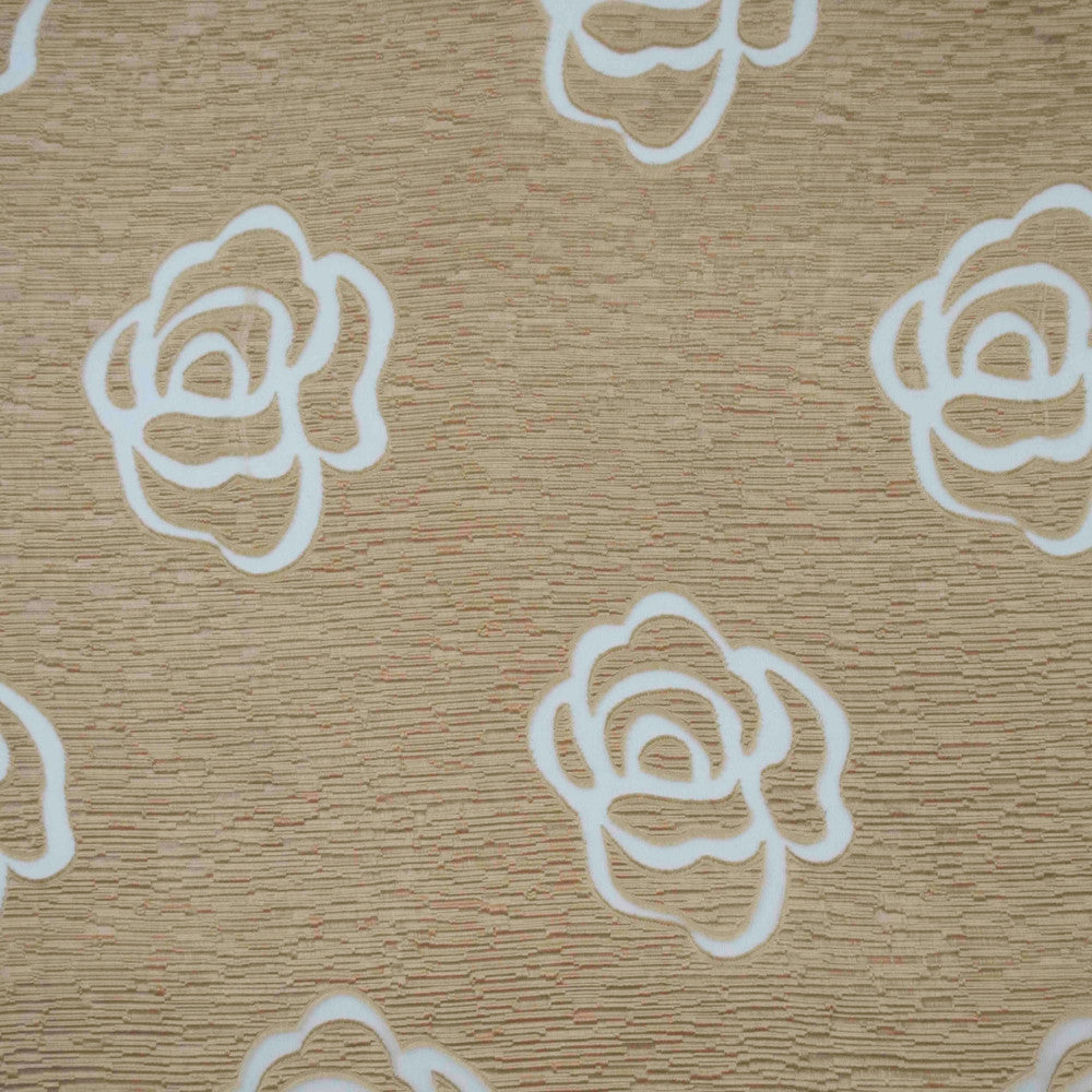 Rose (XL3166) Gold by Europatex Fabric Rose Collection 100% Polyester H: 13.8" V: 14.2" 110.00 inches - Fabric Carolina -
