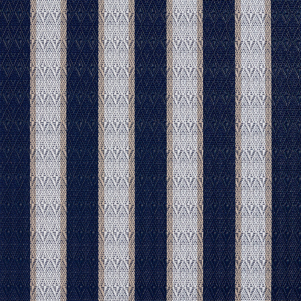 S116 Cobalt Stripe by Charlotte Designer Fabric Outdoor Sling 100% Coated Polyester Made In USA Exceeds 100,000 Wyzenbeek Rubs (Heavy Duty) Horizontal: 3" 54 Inches - Swanky Fabrics -