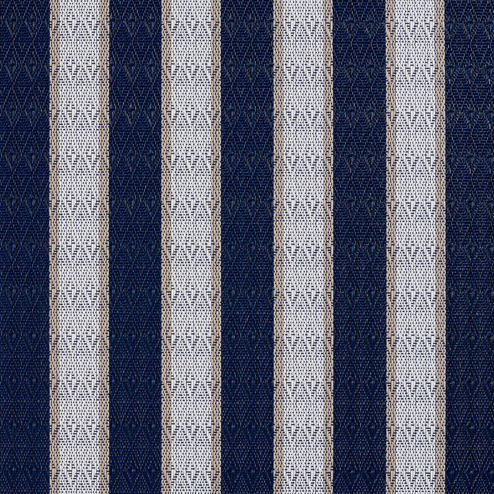 S116 Cobalt Stripe by Charlotte Designer Fabric Outdoor Sling 100% Coated Polyester Made In USA Exceeds 100,000 Wyzenbeek Rubs (Heavy Duty) Horizontal: 3" 54 Inches - Swanky Fabrics -