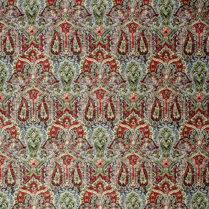 S1176 Crimson by Greenhouse Fabric S05: Paris Library 89% Cotton, 11% Rayon USA 15,000 double rubs Soil & Stain Repellent </p><p>Repeat: 6.75" H, 27" V 54" - Fabric Carolina -