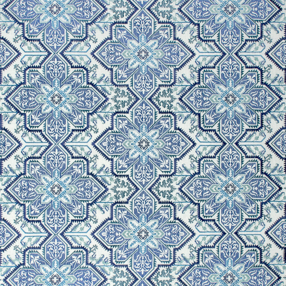 S1463 Lapis by Greenhouse Fabric S10: Paris Blues 73% Polyester, 27% Cotton With 100% Rayon Embroidery India 9,000 double rubs </p><p>Repeat: 9.25" H, 18" V 54" - Fabric Carolina -